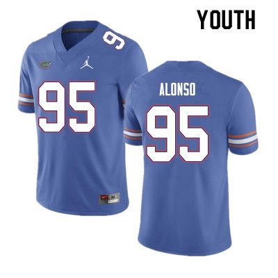 Youth Florida Gators #95 Lucas Alonso NCAA Nike Blue Authentic Stitched College Football Jersey KEW3562RA